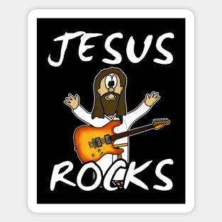 Jesus Rocks Electric Guitar Christian Guitarist Magnet